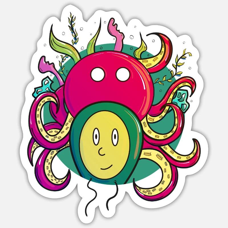 Mente de pulpo Sticker taille S (10 x 10 cm)