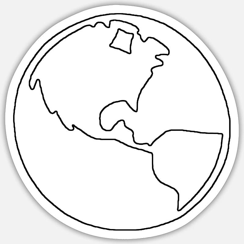 Earth Globe Silhouette Sticker size S (10 x 10 cm)