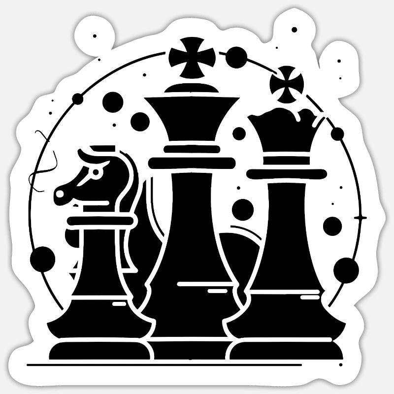 Pièces d’échecs Look comique - Sticker taille S (10 x 10 cm) - blanc mat