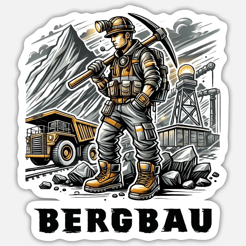 Hard work in mining Sticker size S (10 x 10 cm)