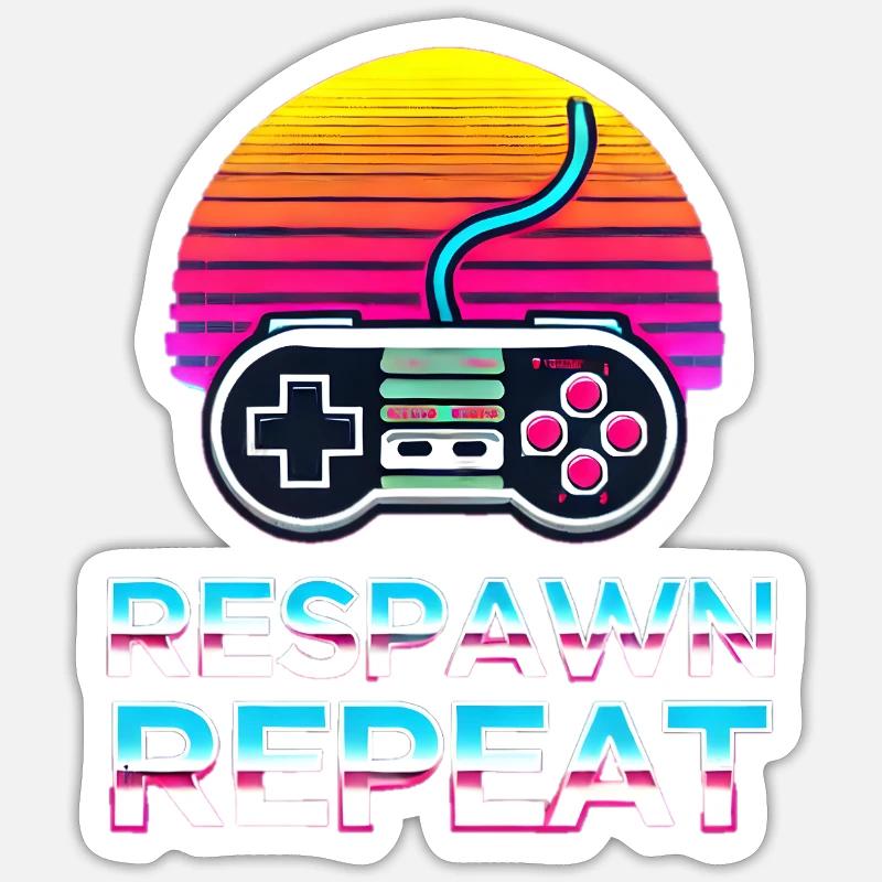 Respawn. Repeat. 🎮🔄 Sticker size S (10 x 10 cm)