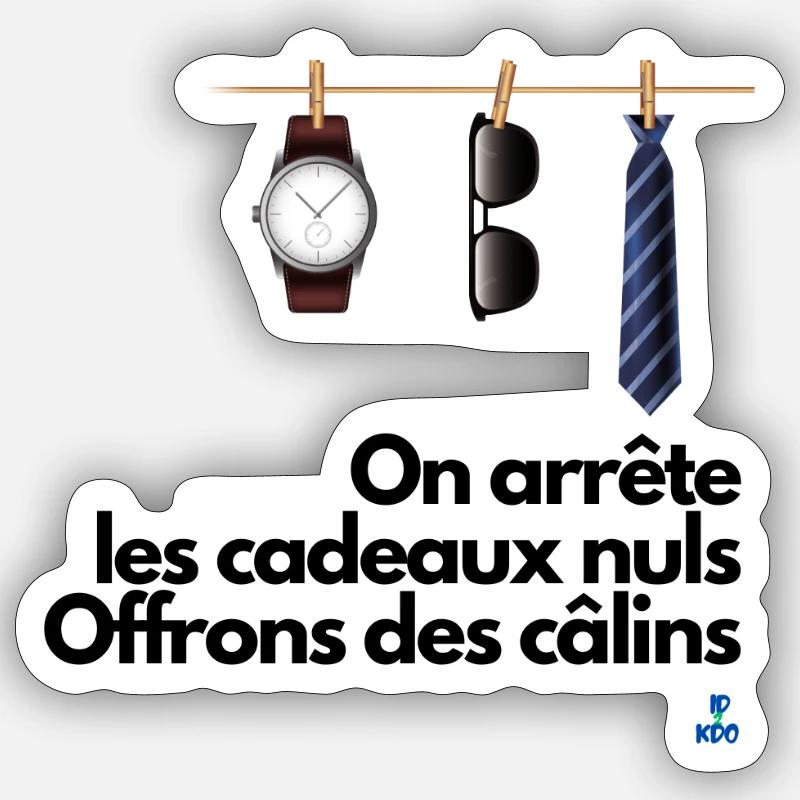 Fête des pères - Sticker taille S (10 x 10 cm) - blanc mat