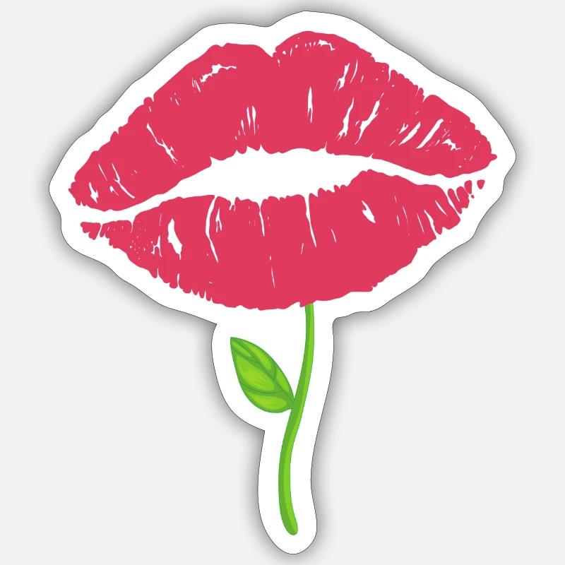Big bisou - Sticker taille S (10 x 10 cm) - blanc mat