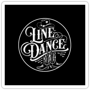 Line Dancing Country Dance - Line Dance Tanzen - Sticker size S (10 x 10 cm) - white matte - Front