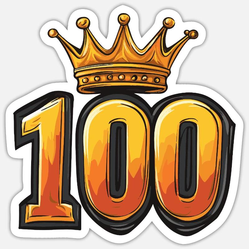 Couronne à 100 chiffres - Sticker taille S (10 x 10 cm) - blanc mat