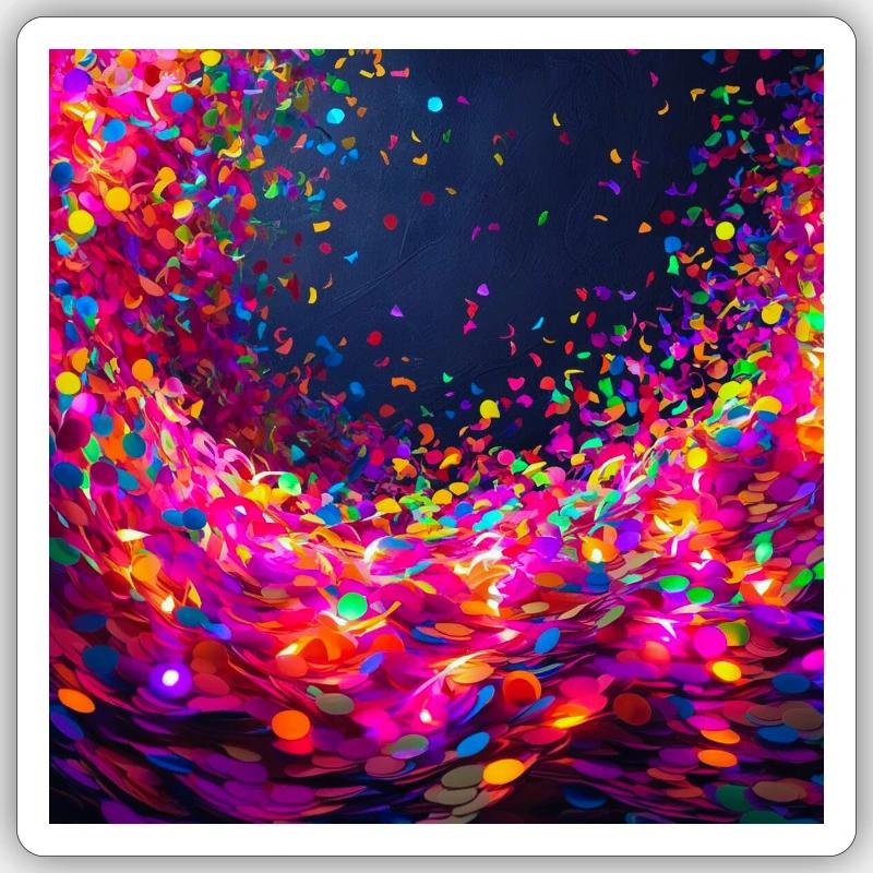 Confetti - Sticker taille S (10 x 10 cm) - blanc mat
