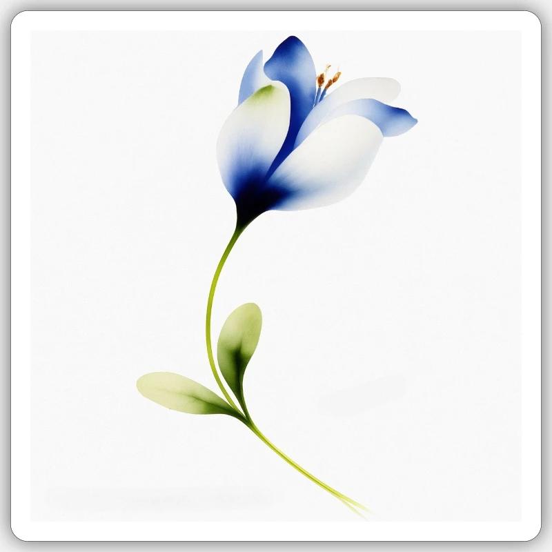 Blume - Sticker Größe S (10 x 10 cm) - Mattweiß