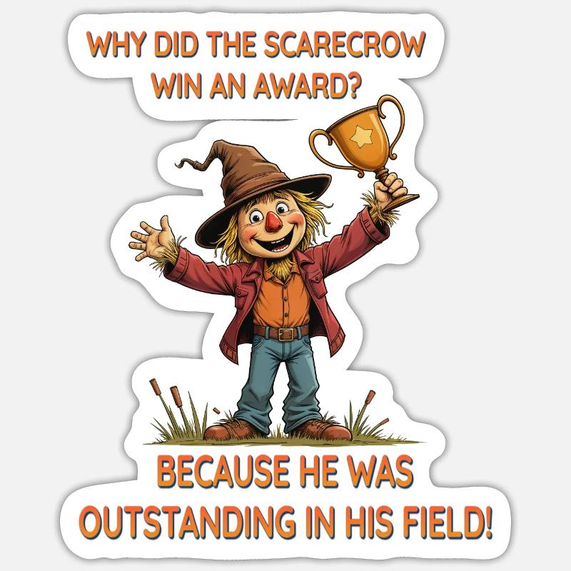 Gewinnende Vogelscheuche Sticker Größe S (10 x 10 cm)