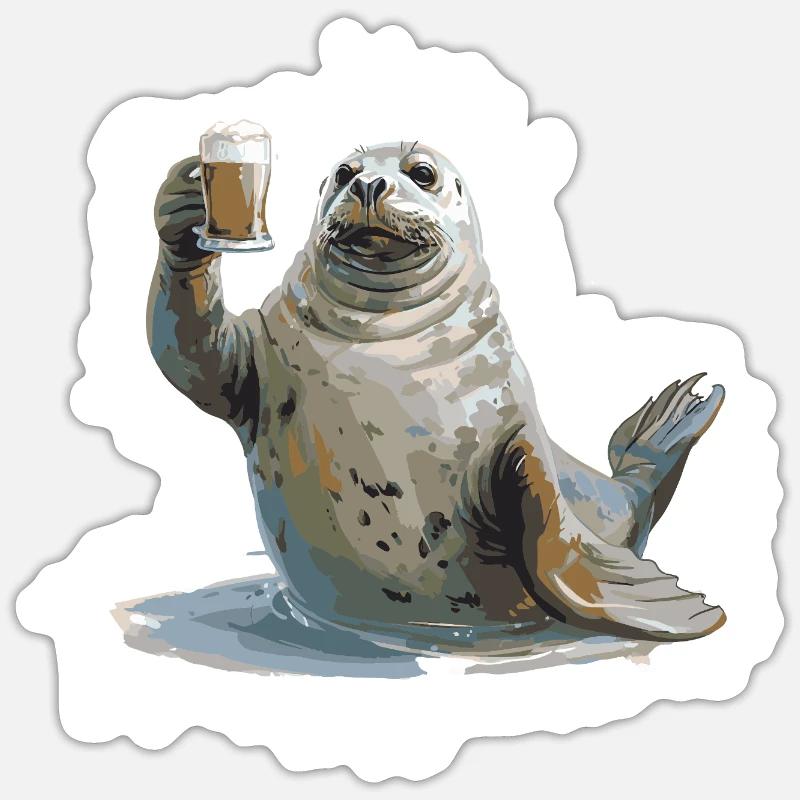 Robbe Bière Drôle - Sticker taille S (10 x 10 cm) - blanc mat