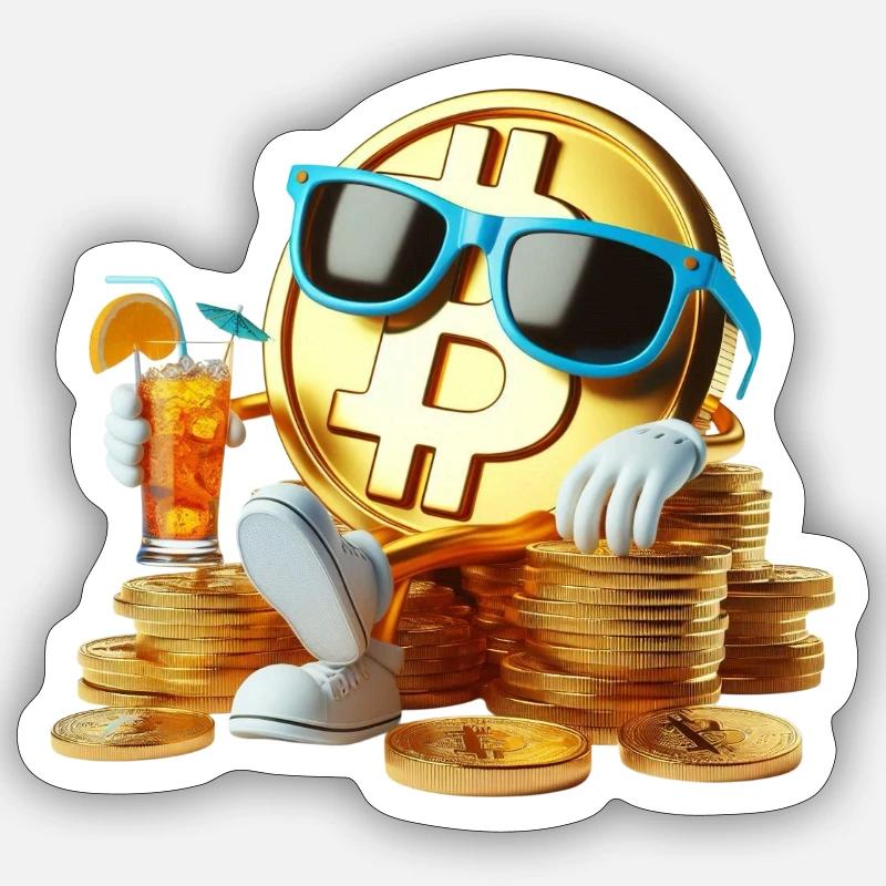Refroidir le bitcoin Sticker taille S (10 x 10 cm)