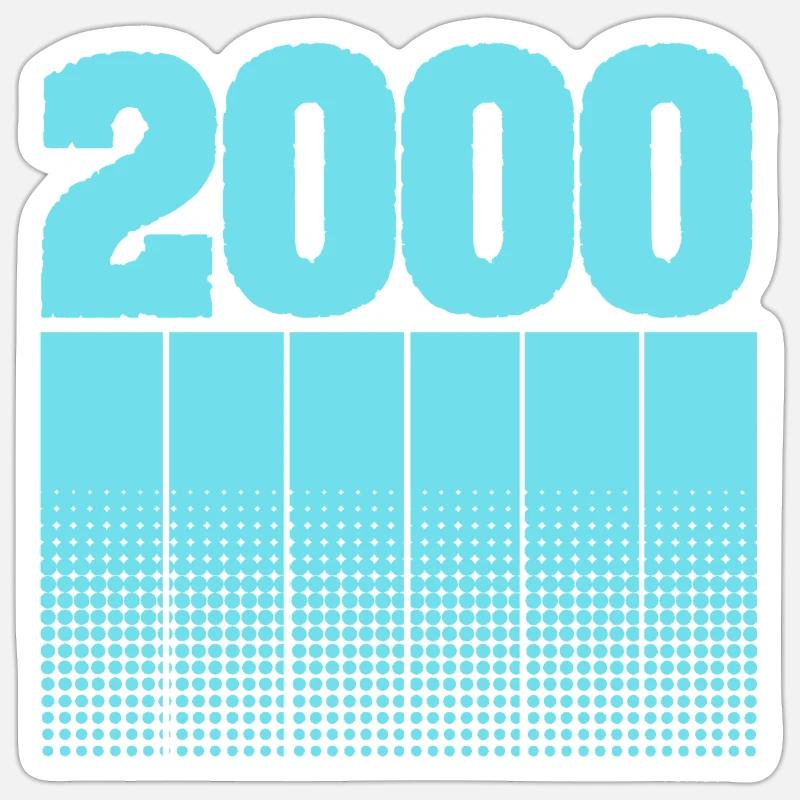 2000 - Sticker Größe S (10 x 10 cm) - Mattweiß