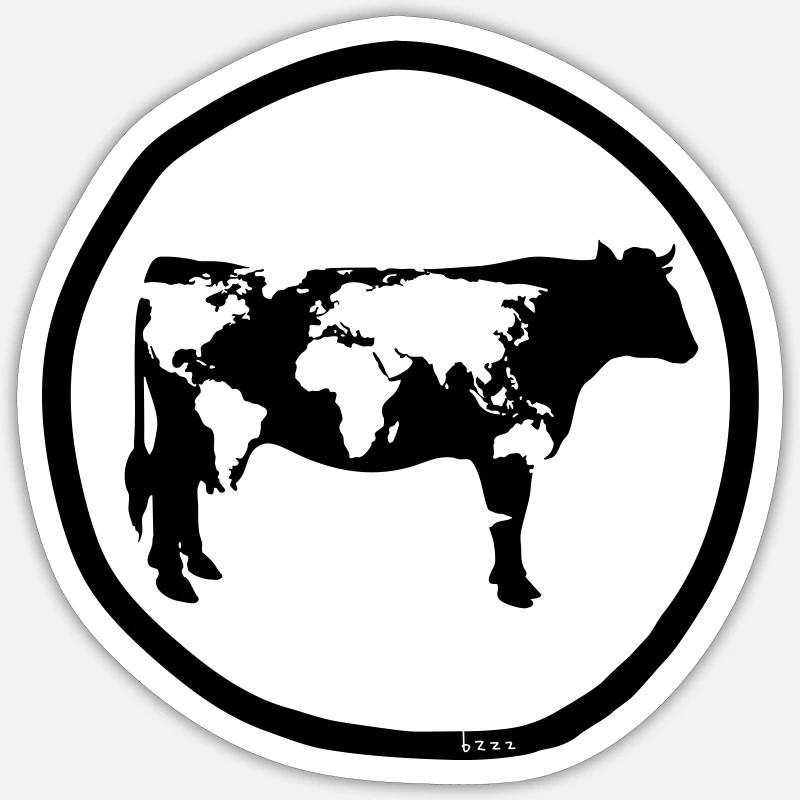 VACHE MONDE Sticker taille S (10 x 10 cm)