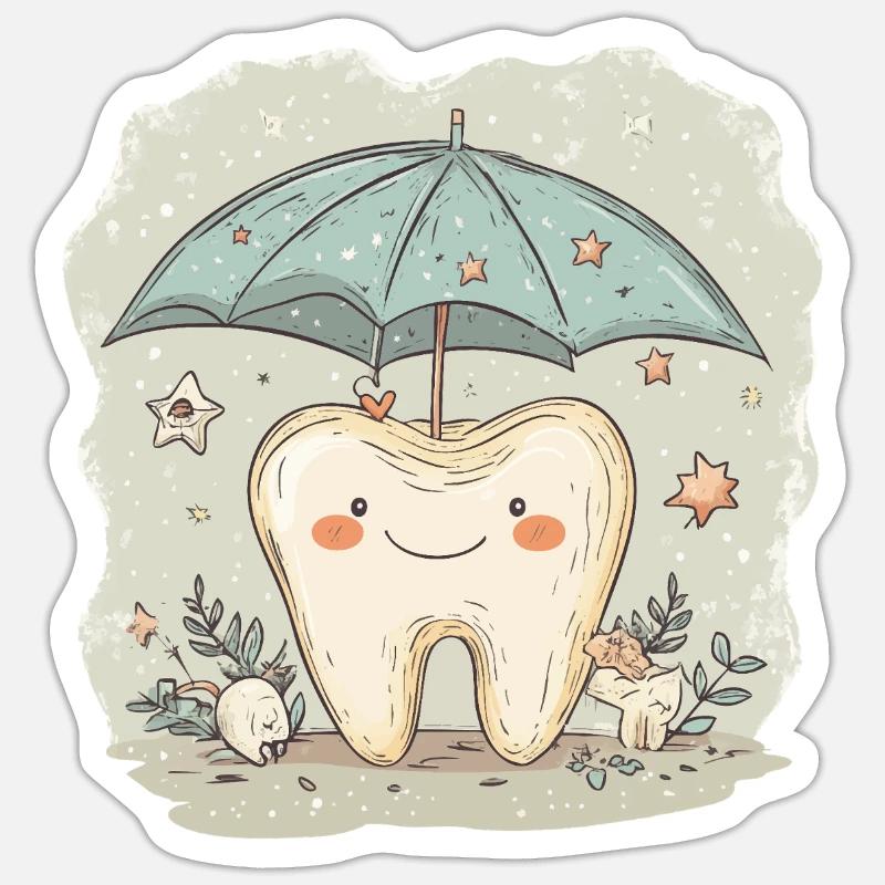 Tooth with Screen - Sticker size S (10 x 10 cm) - white matte