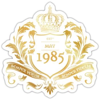 40th Birthday Semper Verum - Established 05/1985 - Sticker size S (10 x 10 cm) - white matte - Front
