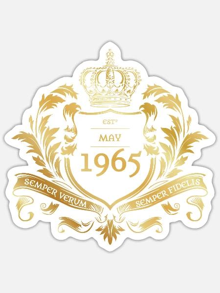 60. Geburtstag Semper Verum - Established 05/1965 - Sticker Größe S (10 x 10 cm) - Mattweiß