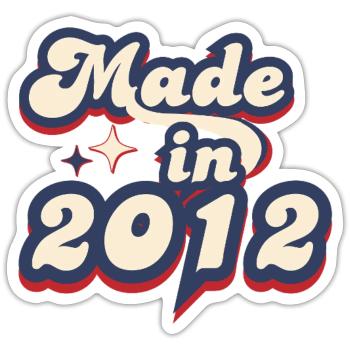 Made in 2012 retro - Sticker size S (10 x 10 cm) - white matte - Front