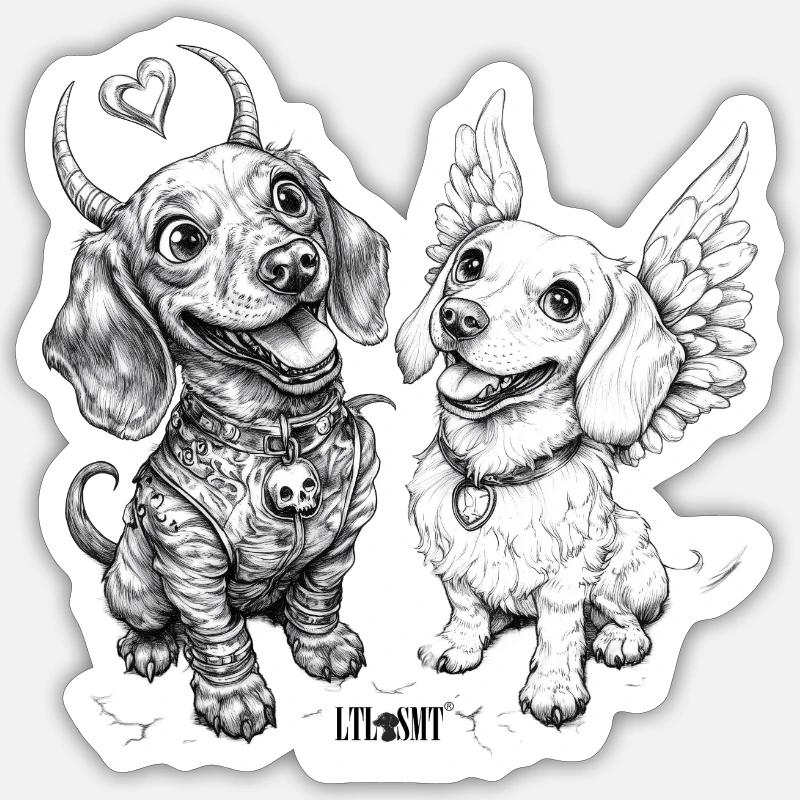 Heaven vs. Hell - Sticker size S (10 x 10 cm) - white matte