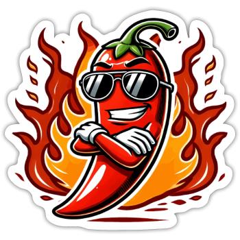 Coole Chili - Sticker Größe S (10 x 10 cm) - Mattweiß - Vorne