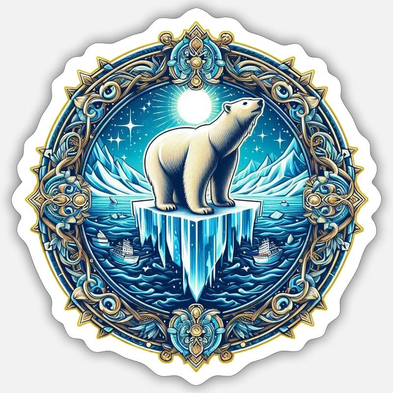 Ours blanc - Sticker taille S (10 x 10 cm) - blanc mat
