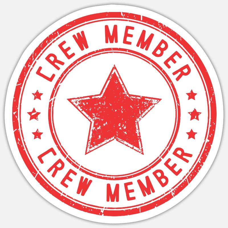 Crew Mitglied - Sticker Größe S (10 x 10 cm) - Mattweiß