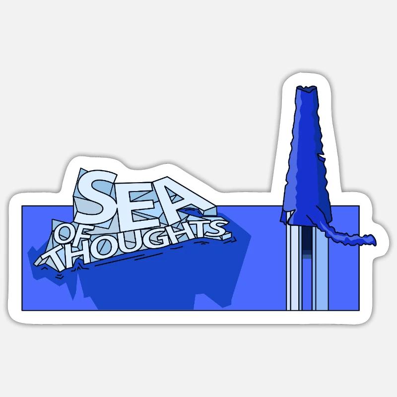 MER DE PENSÉES - Sticker taille S (10 x 10 cm) - blanc mat