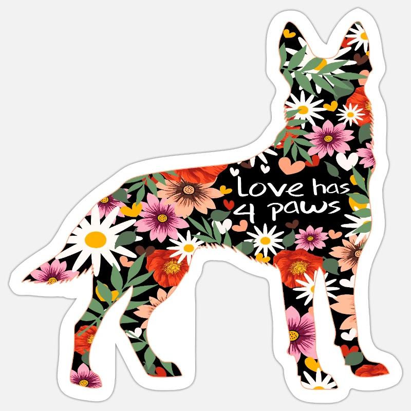 Deutscher Schäferhund Design - Sticker Größe S (10 x 10 cm) - Mattweiß