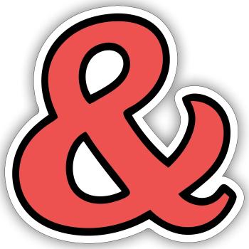 Und Zeichen - Sticker Größe S (10 x 10 cm) - Mattweiß - Vorne