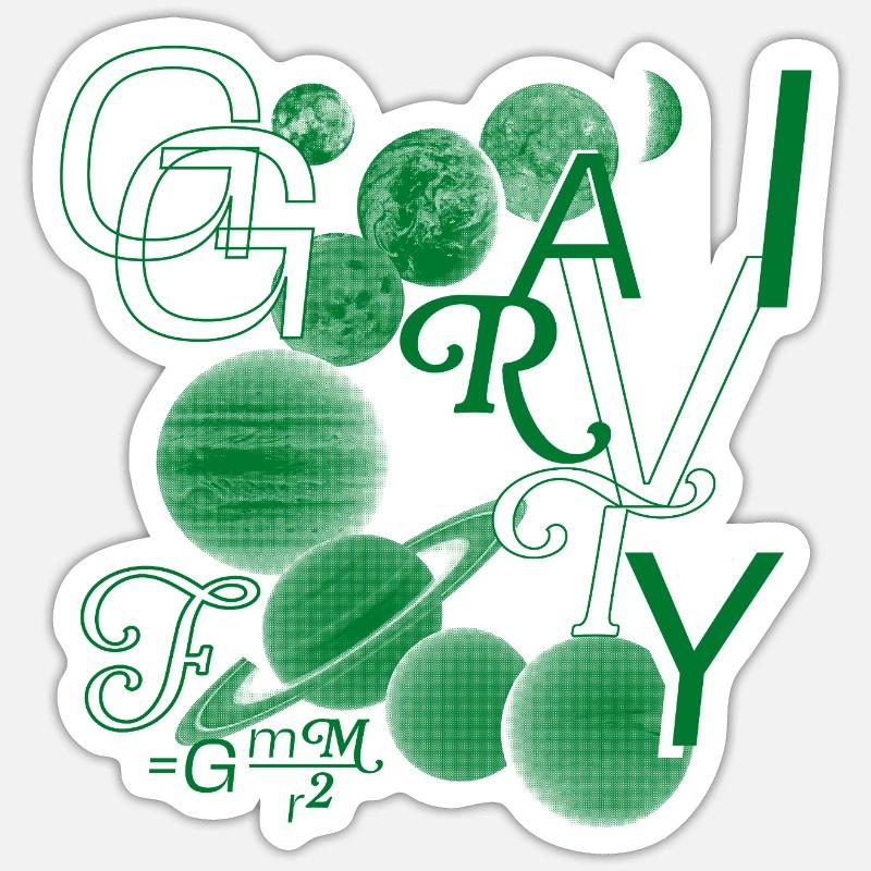 Typo-Gravity - Sticker size S (10 x 10 cm) - white matte