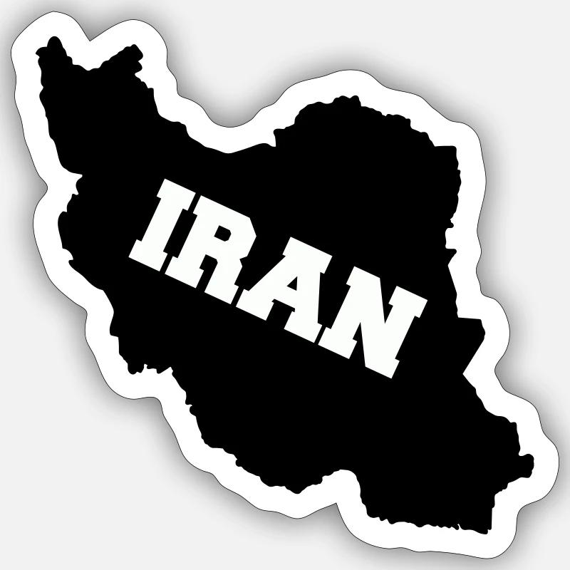 Iran - Sticker taille S (10 x 10 cm) - blanc mat