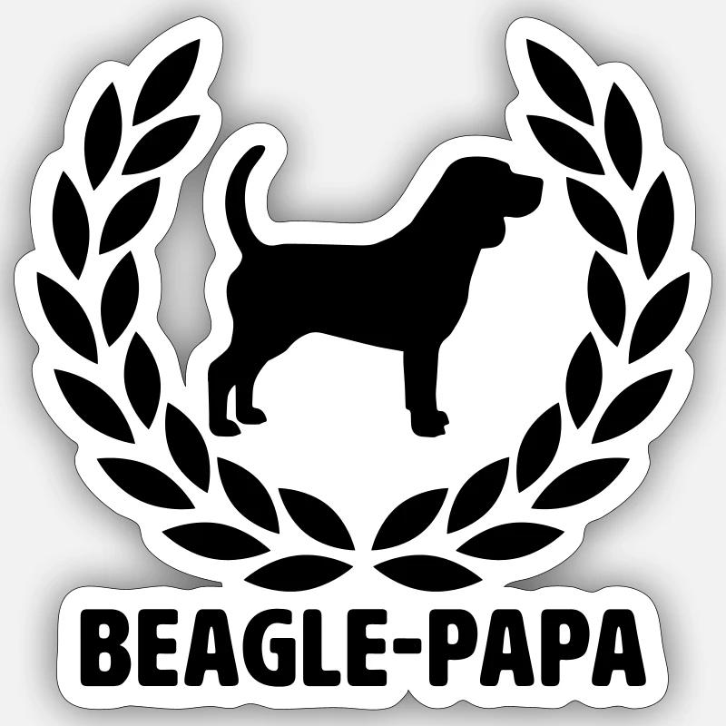 Papa Beagle Sticker taille S (10 x 10 cm)