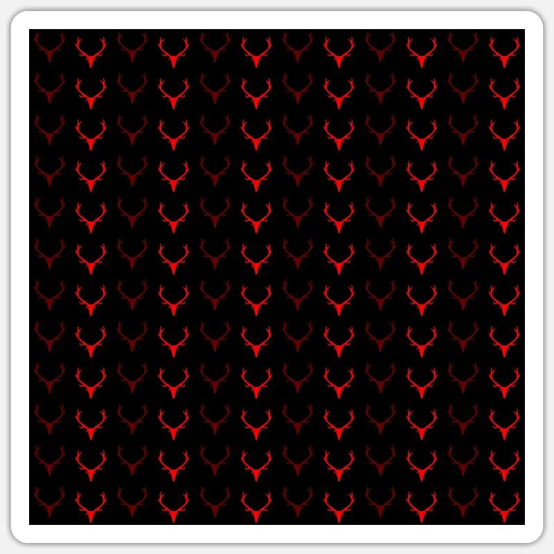 Antler Pattern Red Sticker size S (10 x 10 cm)
