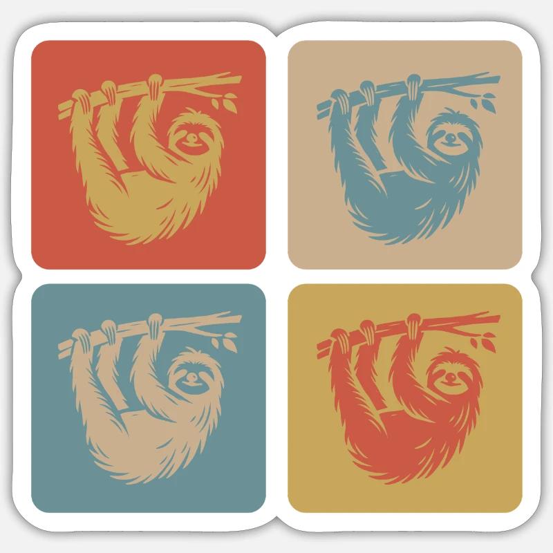 Relaxed sloth – take it easy Sticker size S (10 x 10 cm)