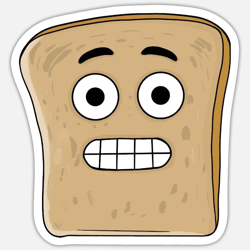 Tense bread - Sticker size S (10 x 10 cm) - white matte