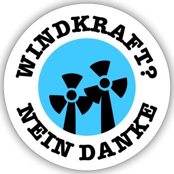 Windkraft? Nein Danke - Sticker Größe S (10 x 10 cm) - Mattweiß - Vorne