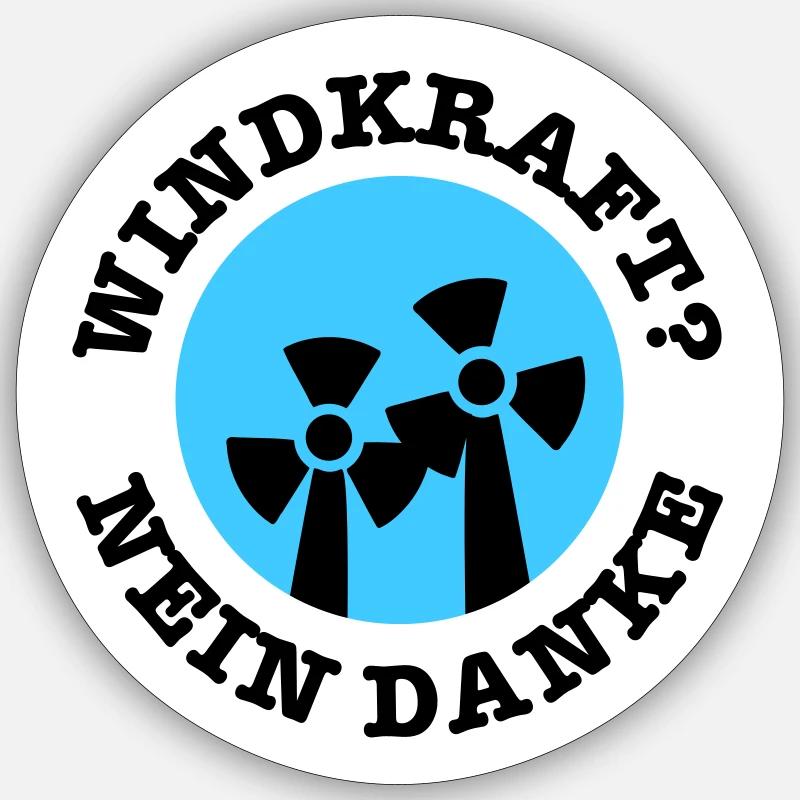 Windkraft? Nein Danke Sticker Größe S (10 x 10 cm)