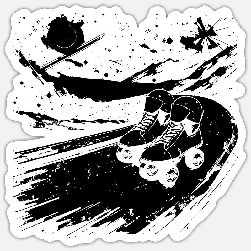 Roller Skating Drawing Sticker size S (10 x 10 cm)