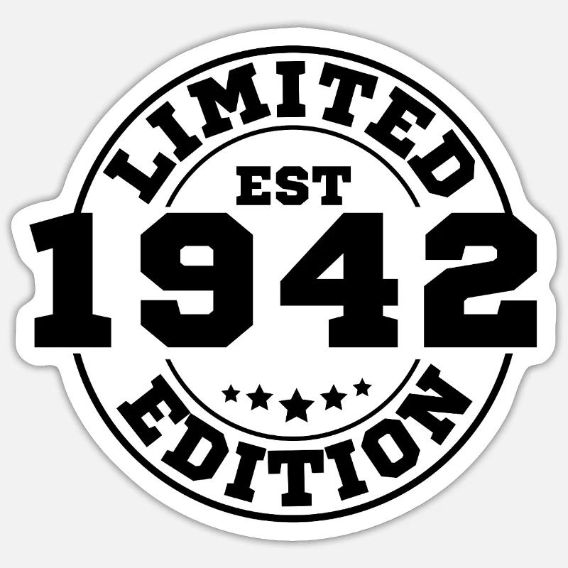 1942 Limitierte Auflage - Sticker Größe S (10 x 10 cm) - Mattweiß