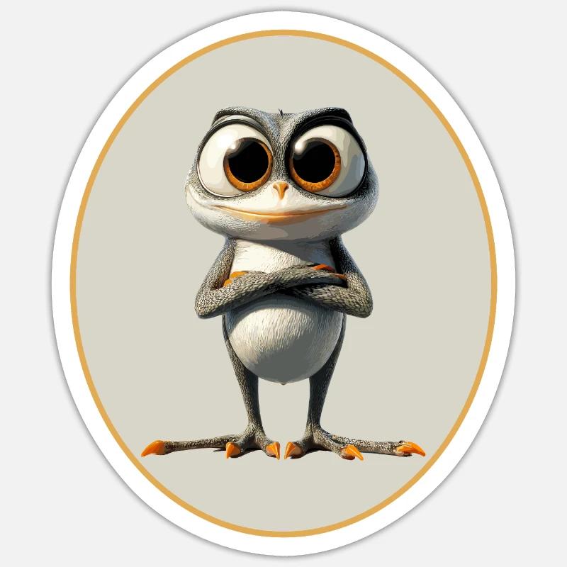 Frosch - Sticker Größe S (10 x 10 cm) - Mattweiß