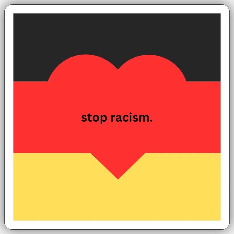 stop racism - Sticker Größe S (10 x 10 cm) - Mattweiß