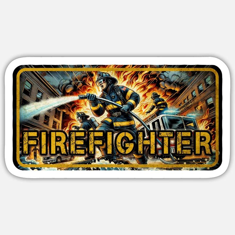 Conception des pompiers Sticker taille S (10 x 10 cm)