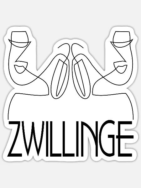 Zwillinge Geschwister Frauen - Sticker Größe S (10 x 10 cm) - Mattweiß
