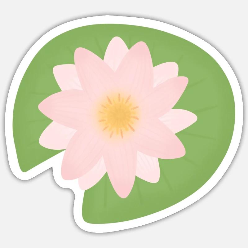 fleur de lotus - Sticker taille S (10 x 10 cm) - blanc mat