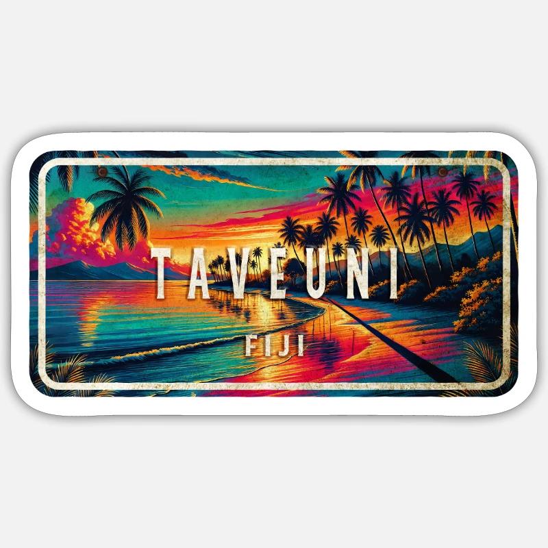 Taveuni – Le paradis caché - Sticker taille S (10 x 10 cm) - blanc mat