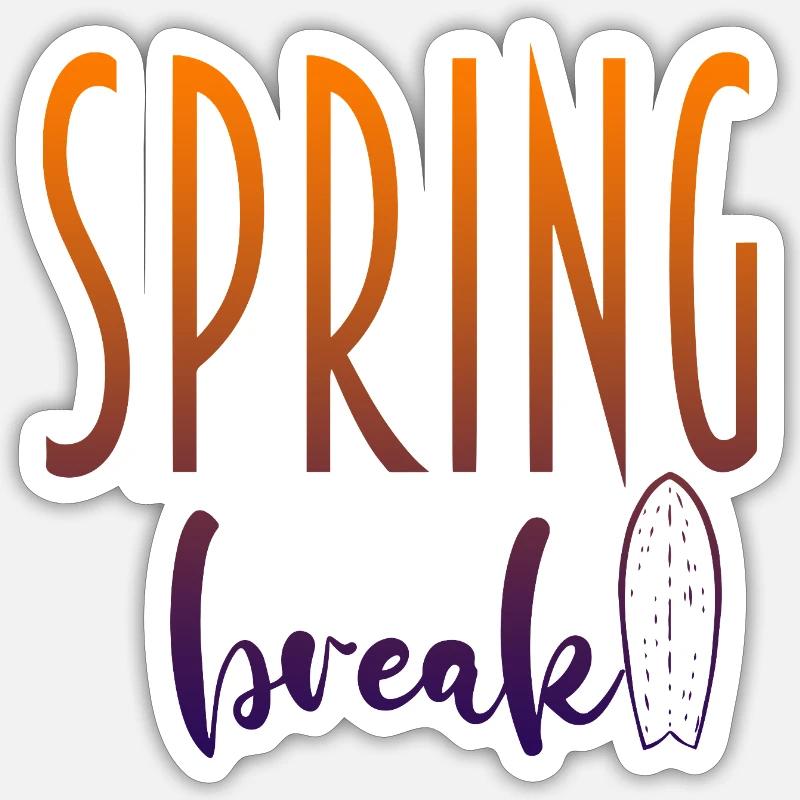 Spring break Surf - Sticker size S (10 x 10 cm) - white matte