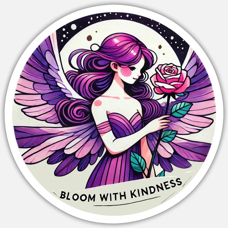 Bloom with Kindness - Sticker size S (10 x 10 cm) - white matte