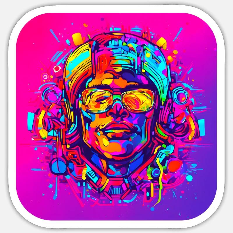 Neon Splash Creative Luminous UV Style Sticker size S (10 x 10 cm)