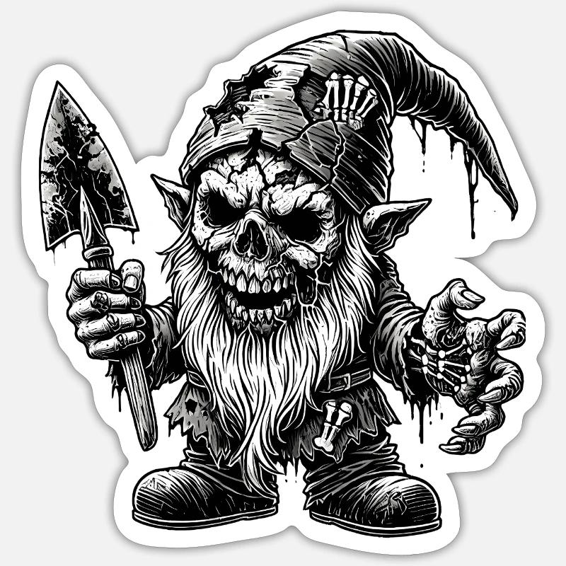 Zombie Dwarf from Hell Sticker size S (10 x 10 cm)