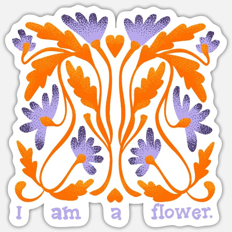 Je suis une fleur - Sticker taille S (10 x 10 cm) - blanc mat