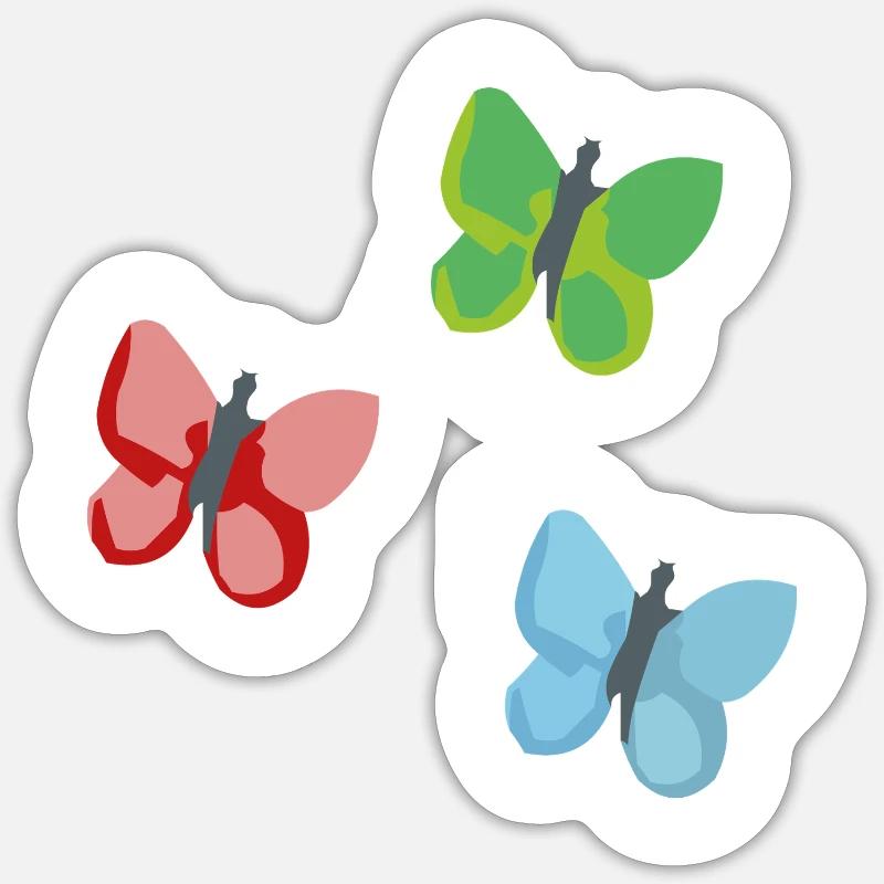 Papillons 3 - Sticker taille S (10 x 10 cm) - blanc mat