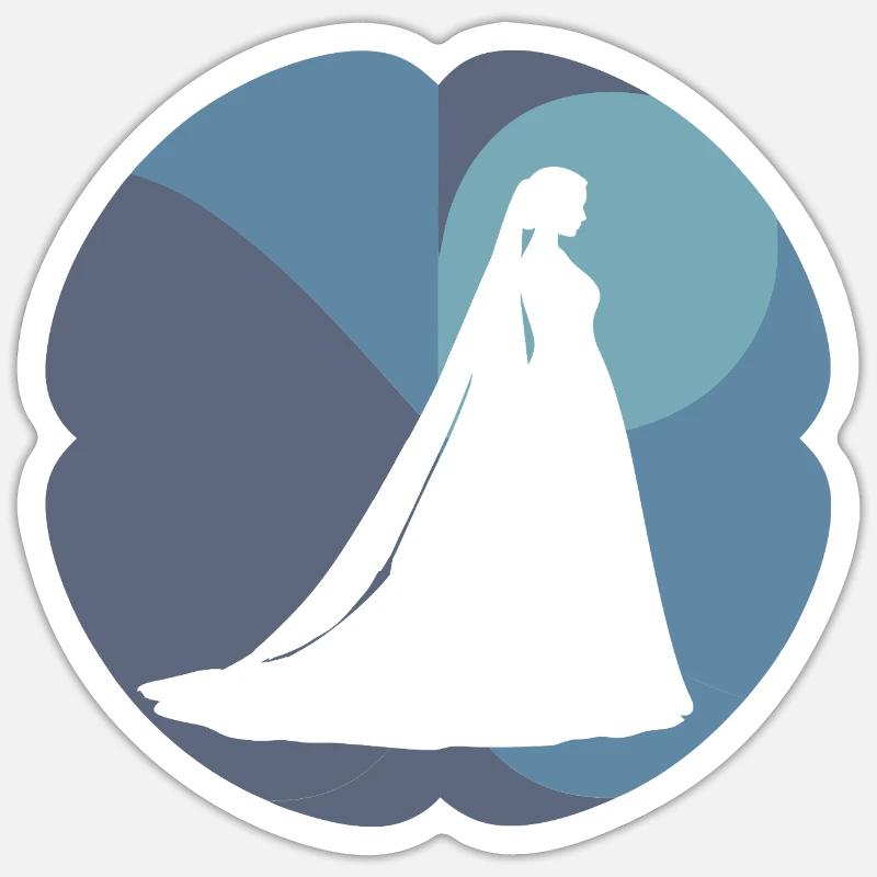 Robe de mariée Wedding Planification de mariage Sticker taille S (10 x 10 cm)
